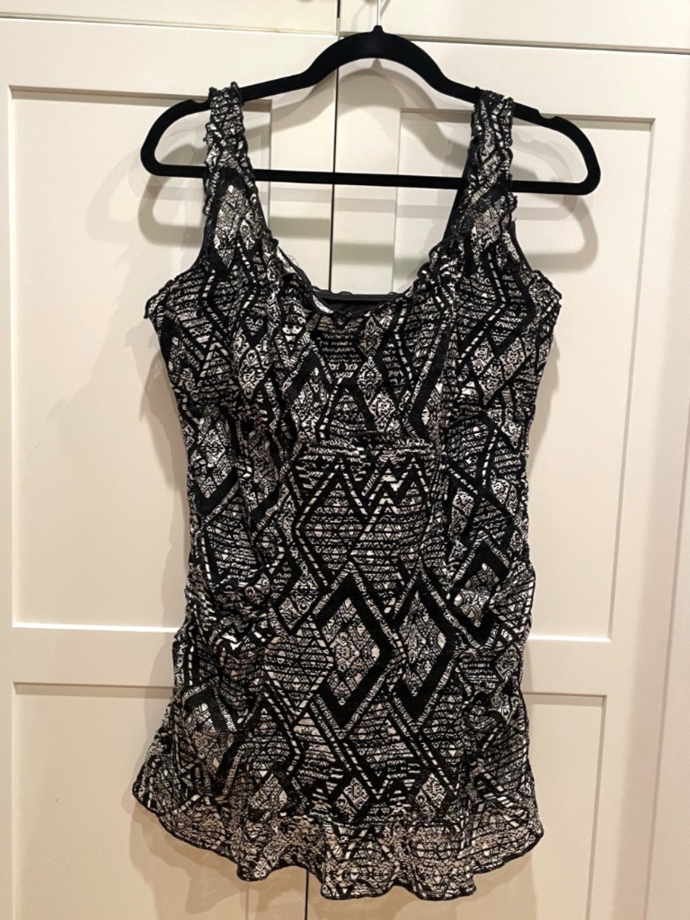 Becca by Rebecca Virtue black & white one piece Dress Swimsuit Size 2X (20-22)